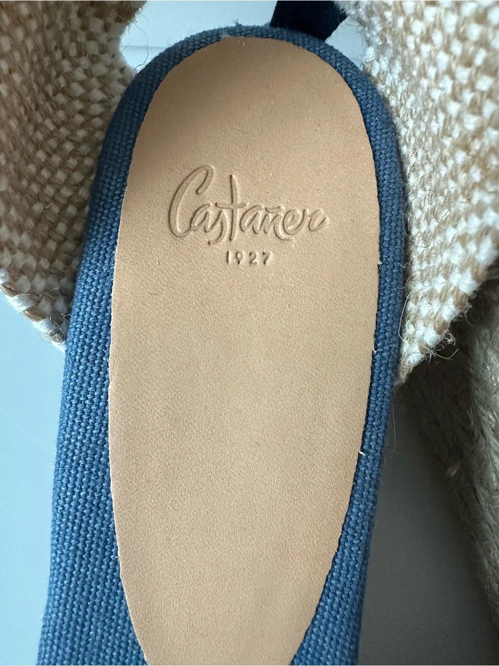 NWT Castaner Carina 6 Denim Blue Lace-Up Espadrille Wedges Size 9